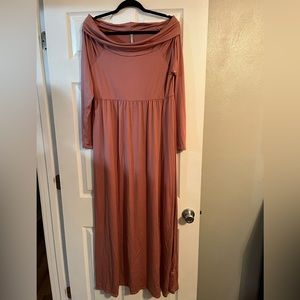 Mother Bee Maternity Cowl Neck and Over the Shoulder XL Maternity Maxi Dress